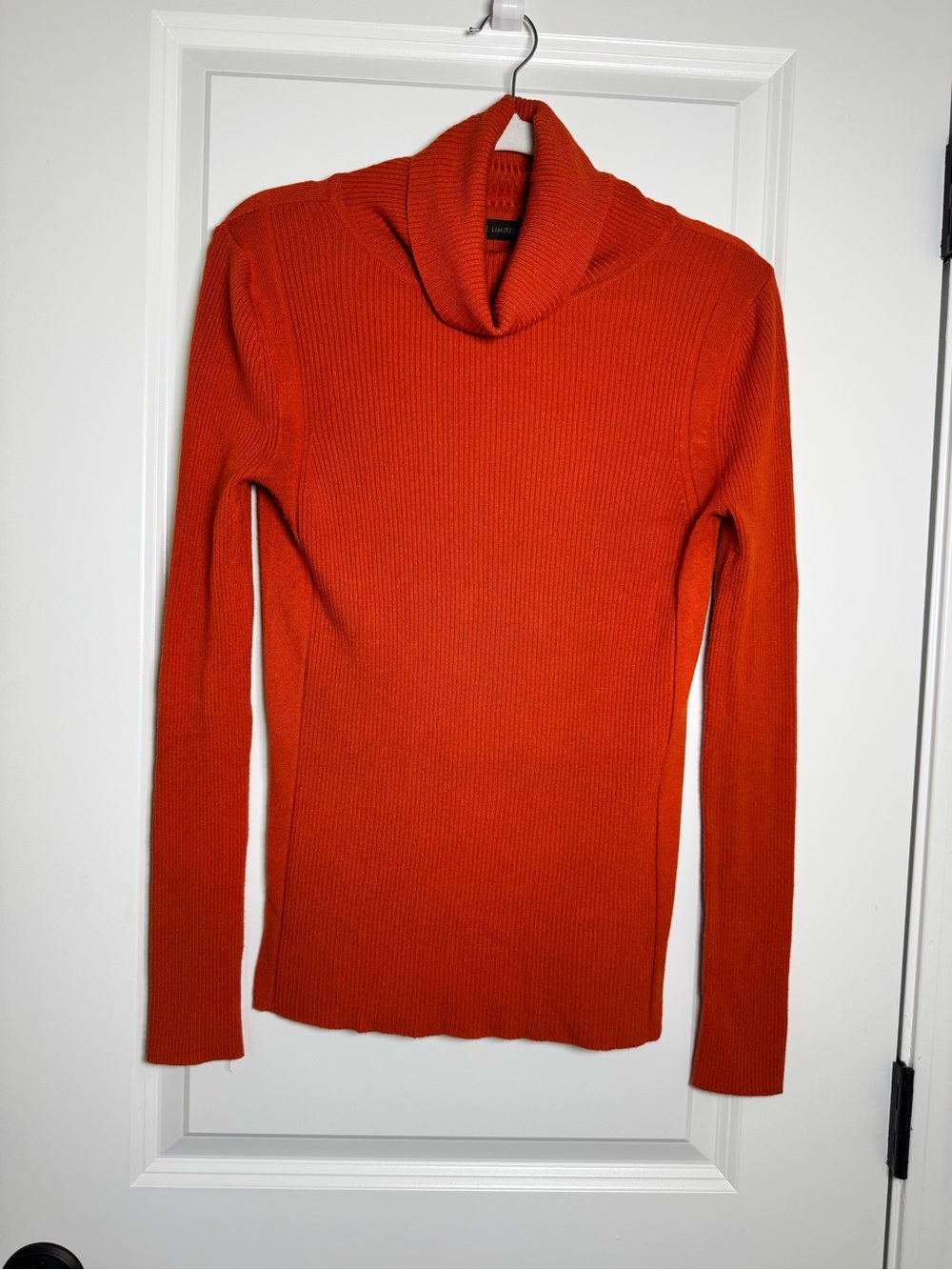 The Limited Orange Ribbed Turtleneck Sweater